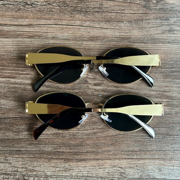 Set of 2 Oval Gold Frame Sunglasses - Picture 4 of 8